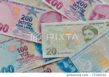 Background of the different turkish lira banknotes Background of the different turkish lira banknotes 73509103