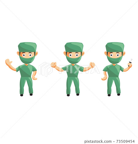 Nurse Man hospital character clothes healthcare mascot Set 73509454