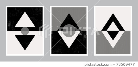 Modern Poster Art for print . Abstract Wall Art. Digital Interior Decoration Art. Vector with grunge texture 73509477