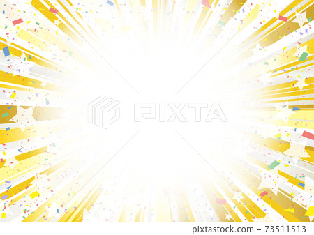 Jumping star and confetti gold gradation concentrated line Jumping star and confetti gold gradation concentrated line 73511513