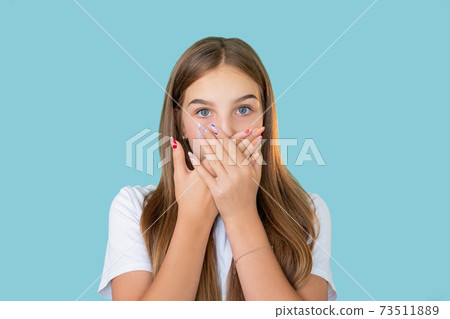 shocked girl unexpected news omg really surprised 73511889