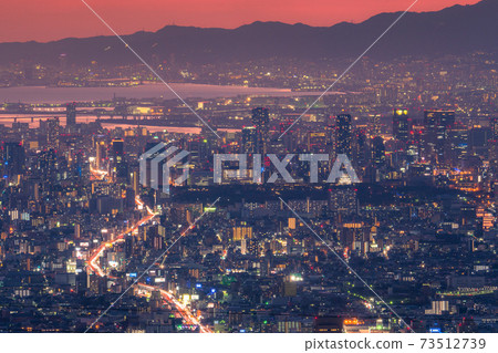 《Osaka Prefecture》 Night view and panoramic view of central Osaka 《Osaka Prefecture》 Night view and panoramic view of central Osaka 73512739