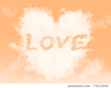 Cute heart clouds and letters like a picture book at sunset Cute heart clouds and letters like a picture book at sunset 73512944