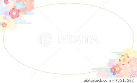 Japanese style frame with cute floral pattern-There are multiple variations 73513587