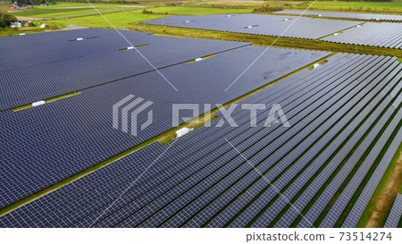 Mega solar solar power plant aerial photography 73514274