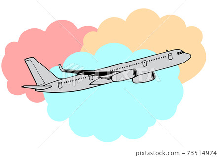Jetliner hand drawn realistic doodle sketch tracing vector llustration 73514974