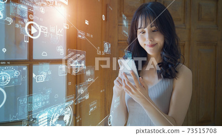 Mobile network women using smartphones Mobile network women using smartphones 73515708