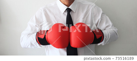Business man ready to fight with boxing gloves 73516189