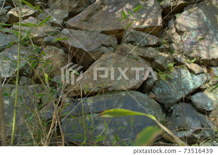 岡山縣玉野市常山城堡本丸石垣的近影 73516439