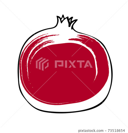 Illustration of pomegranate fruit in line art and 73518654