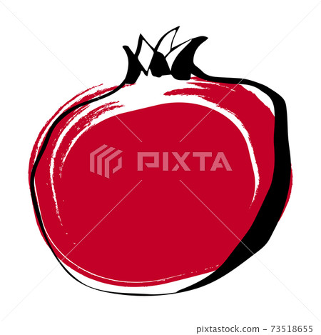 Illustration of pomegranate fruit in line art and 73518655
