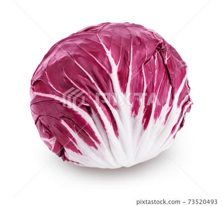 Fresh red radicchio salad isolated on white background with clipping path and full depth of field Fresh red radicchio salad isolated on white background with clipping path and full depth of field 73520493