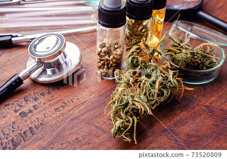 Medical Marijuana in Cannabis Flower Before The Harvest Concept 73520809