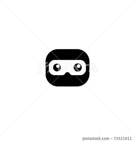 Cute Ninja Head Logo Concept, Black Ninja Design Template, Kid Ninja Vector Icon, Superhero Character, E Sport Logo, Rounded Shape Logo Style 73521011