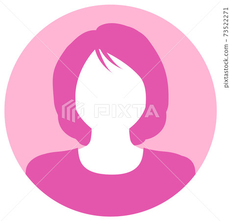女性上半身矢量圖/圓形頭像圖標 73522271