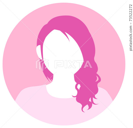 女性上半身矢量圖/圓形頭像圖標 73522272