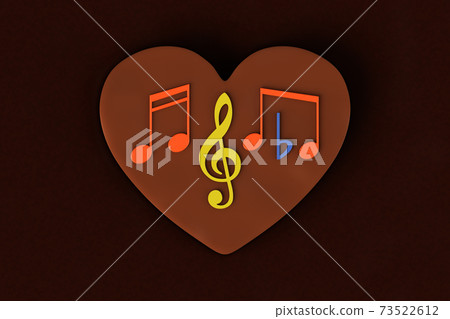 3D illustration of hearts and musical notes 3D illustration of hearts and musical notes 73522612