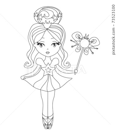 beautiful fairy - isolated character coloring book beautiful fairy - isolated character coloring book 73523100