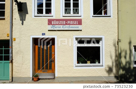 historic fairy tale street in the village of fussen in germany during lockdown because of coronavirus historic fairy tale street in the village of fussen in germany during lockdown because of coronavirus 73523230