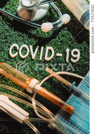 Coronavirus covid-19 medical still life concept Coronavirus covid-19 medical still life concept 73523682