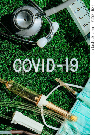 Coronavirus covid-19 medical still life concept Coronavirus covid-19 medical still life concept 73523685