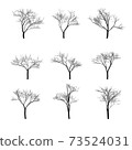Dry bare trees silhouette set 73524031