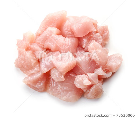Raw cut chicken fillet isolated on white, from above Raw cut chicken fillet isolated on white, from above 73526000