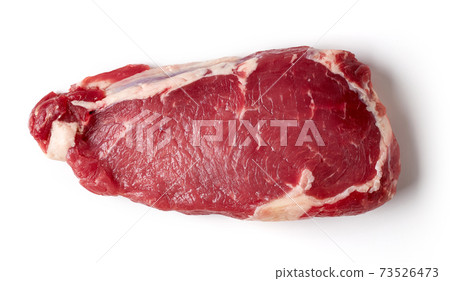 Fresh raw beef steak isolated on white, from above Fresh raw beef steak isolated on white, from above 73526473
