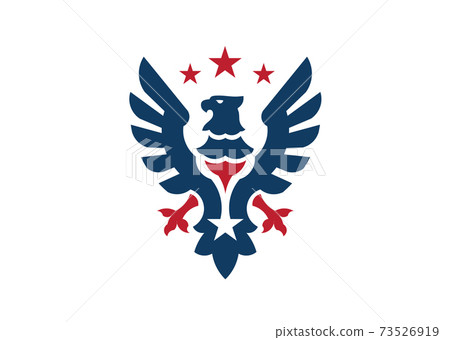 heraldic eagle with star logo vector concept	 73526919