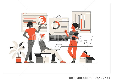 Data analysis for business finance investment concept with business people team. Web page template 73527654