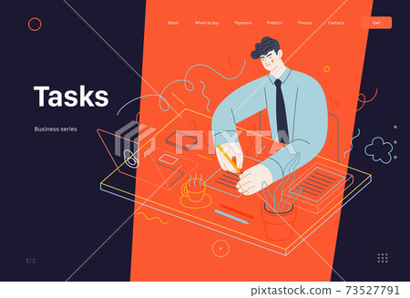 Business topics - tasks, web template 73527791