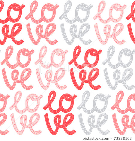 Seamless pattern for Happy Valentine's Day celebration with holiday symbols and hand written lettering. Seamless pattern for Happy Valentine's Day celebration with holiday symbols and hand written lettering. 73528162
