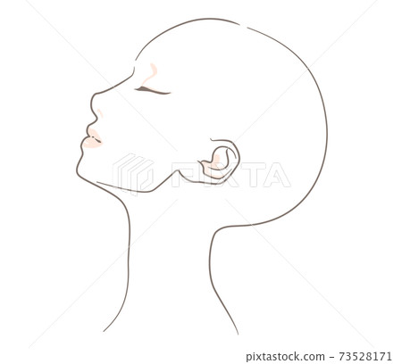 [Hairless / upward] A woman with a clean profile on her chin line 73528171