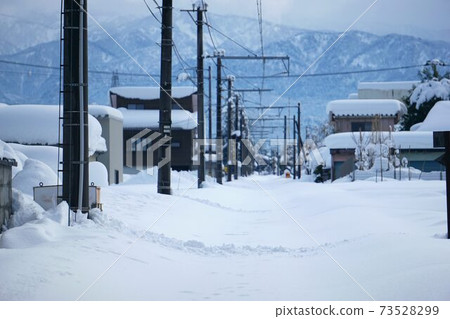 Rails completely buried in snow Rails completely buried in snow 73528299