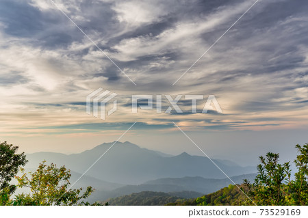 Doi Inthanon view point in the morning, Doi Inthanon National Park, Chiang Mai, Thailand 73529169