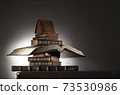 Ancient books on a table 73530986