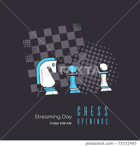 Modern Trendy Banner Template for Chess Streaming - Stock Illustration ...