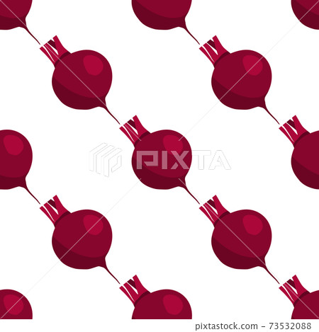 Illustration on theme of bright pattern sugar beet, vegetable root for seal 73532088