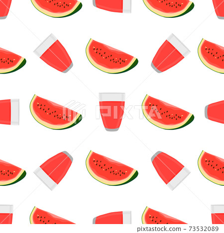 Illustration on theme colored lemonade in watermelon cup 73532089