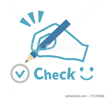 手用鉛筆,象形圖和“檢查” 手用鉛筆,象形圖和“檢查” 73534968