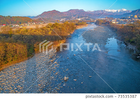月之橋大橋，音川，谷川岳，大峰山地區，秋天風景 73535387