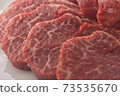 日本黑牛肉翅片厚切成薄片，適合烤肉和牛排 73535670