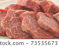 日本黑牛肉翅片厚切成薄片，適合烤肉和牛排 73535673
