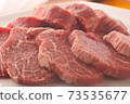 日本黑牛肉翅片厚切成薄片，適合烤肉和牛排 73535677