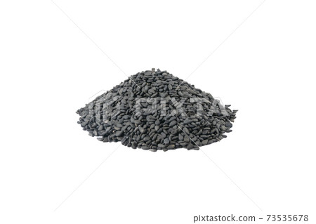 Black Sesame seeds heap isolated on white 73535678