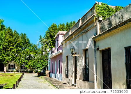 Traditional houses in Colonia del Sacramento in Uruguay 73535693
