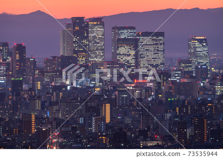 《愛知縣》名古屋的夜景和市中心的全景 73535944