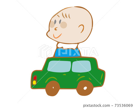 BABY IN CAR Illustration with a baby on board BABY IN CAR Illustration with a baby on board 73536069