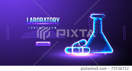 test tube, flask and medicine, pill capsule. low poly wireframe design test tube, flask and medicine, pill capsule. low poly wireframe design 73536712