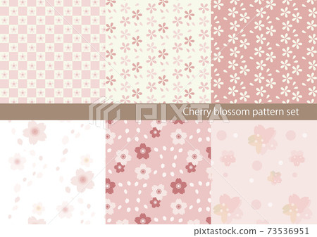 Spring-like cherry blossom pattern set 73536951